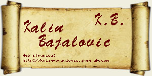 Kalin Bajalović vizit kartica